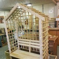 arbor with trellis back